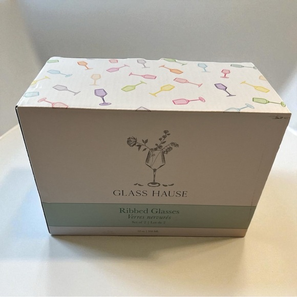 Stylish Blue Ribbed Glass Tumblers - Picture 4 of 6